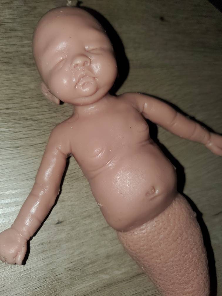 Full body silicone baby mermaid 9" boo boo
