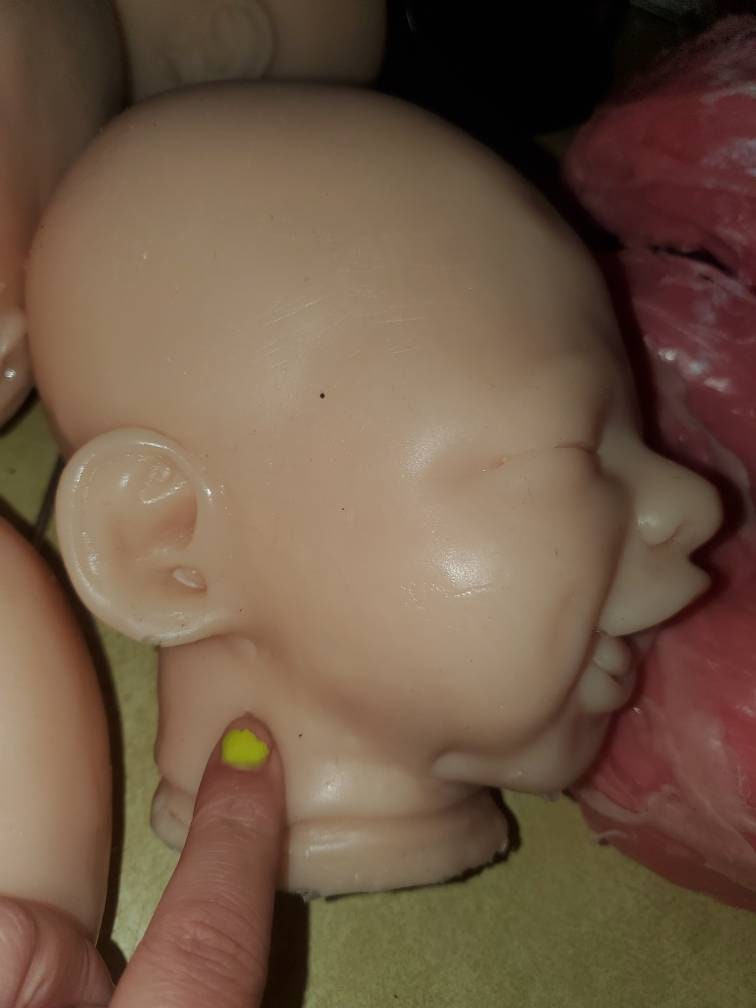 Silicone baby head smiling tounge and gums cute for cuddle body "Emmy"