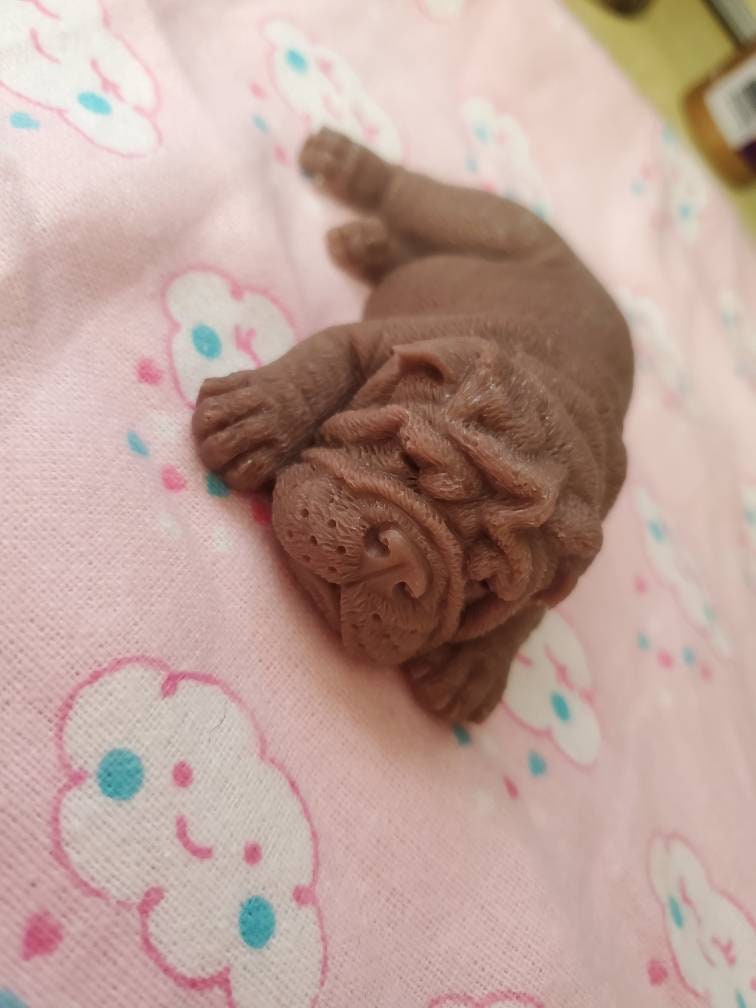 Full body silicone baby puppy dog 4" bulldog