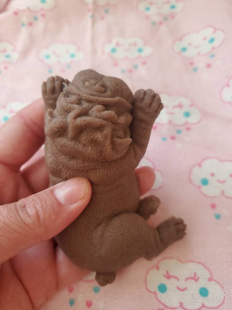 Full body silicone baby puppy dog 4" bulldog