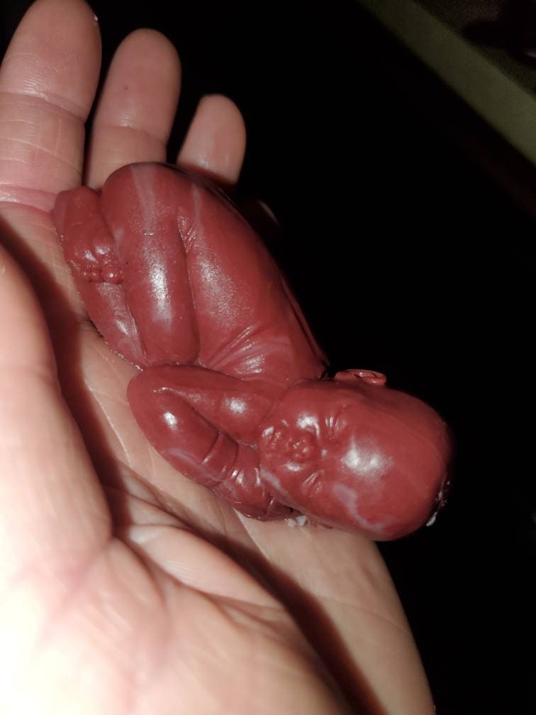 3" silicone sleeping baby curled up you choose skin tone