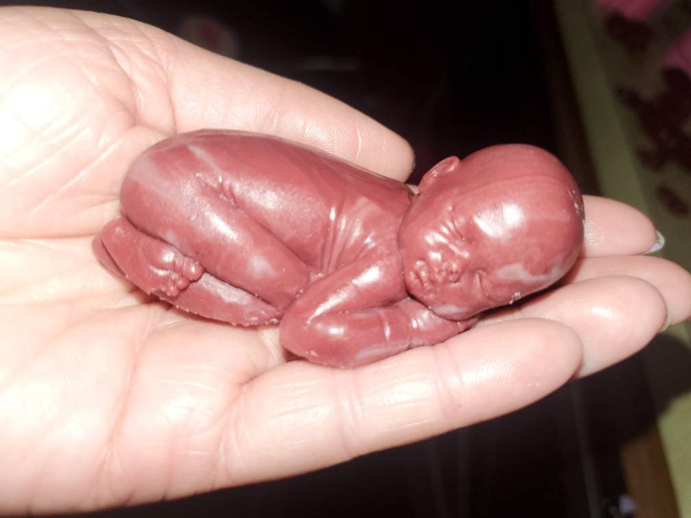 3" silicone sleeping baby curled up you choose skin tone