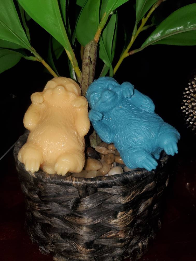 Silicone baby sloth 4" open eyes