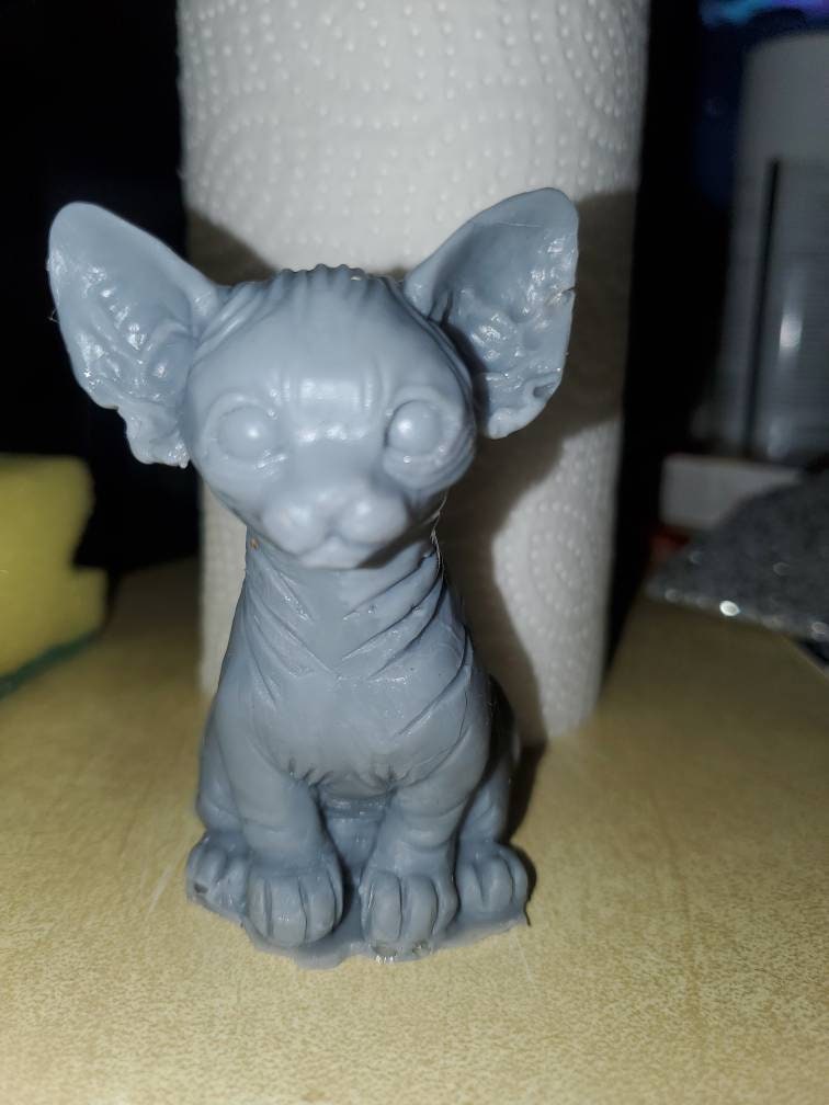 Spynx cat kitten silicone 4"