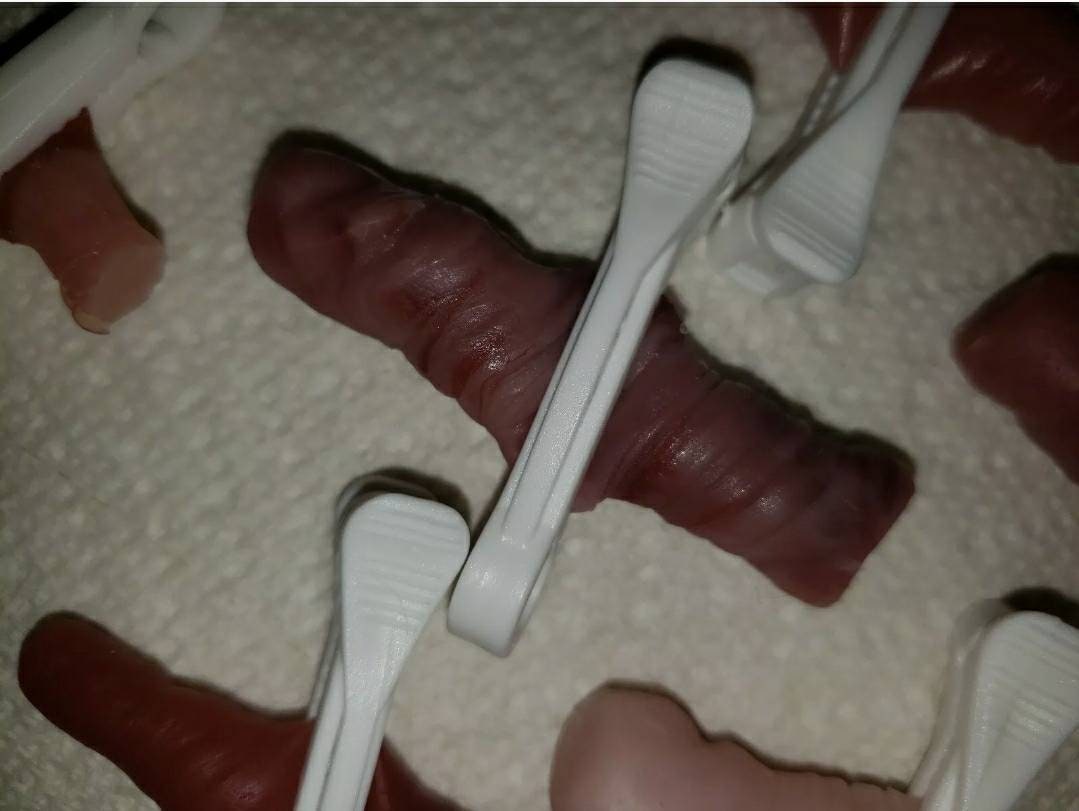 One (1) Reborn or Silicone baby Umbilical cord with clamp