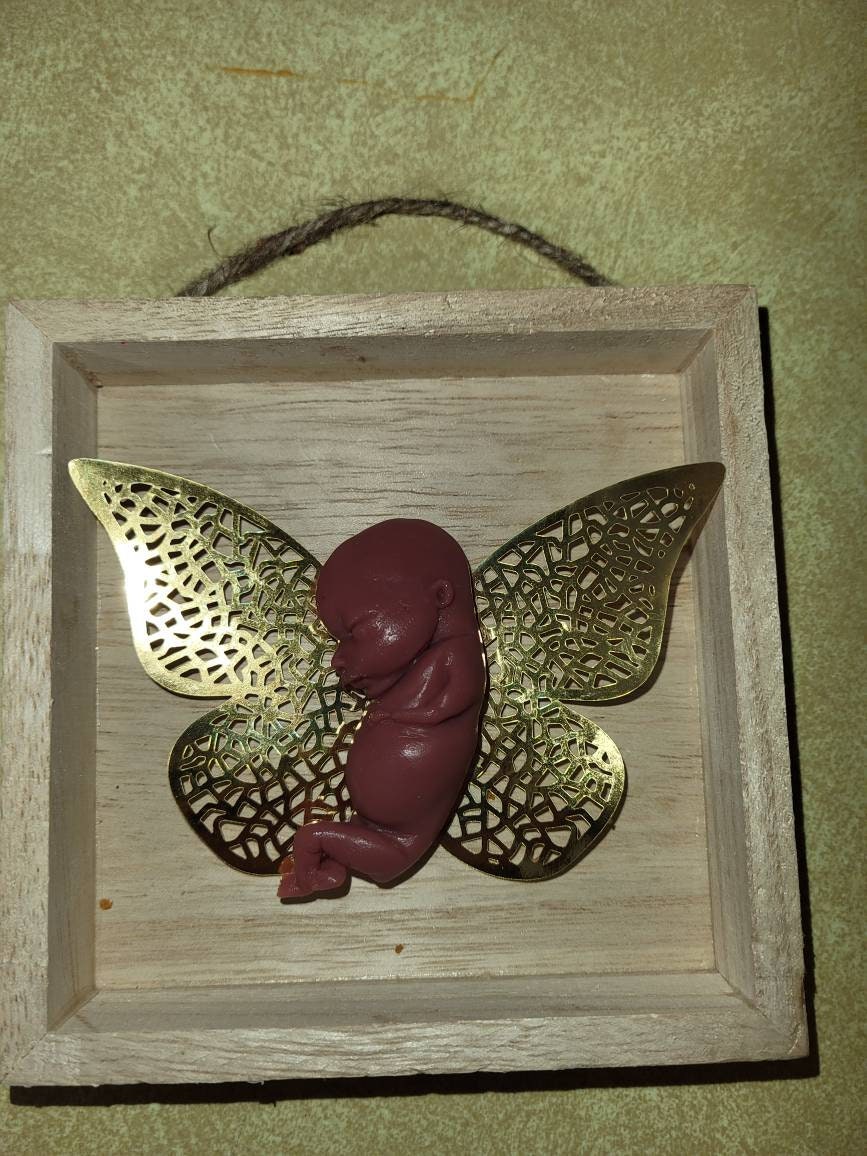 13 week gestational memorial fetus silicone baby wall art