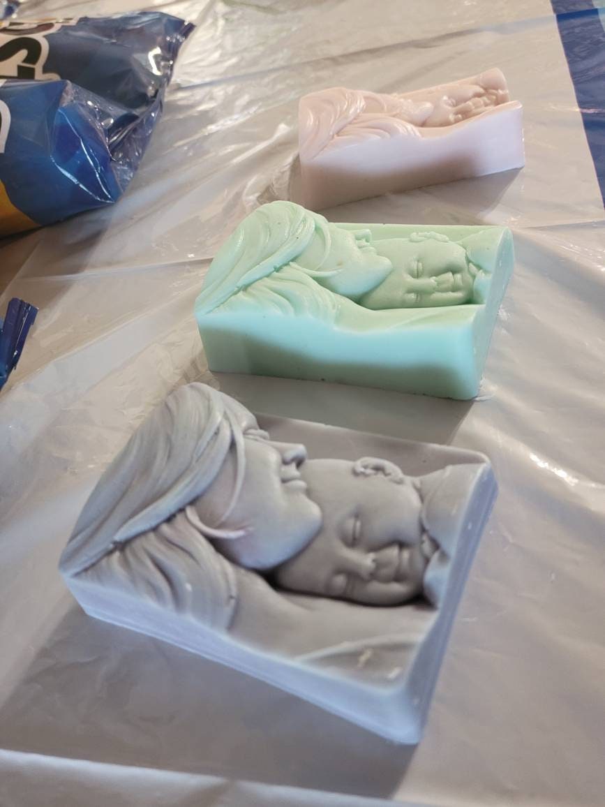 Mother and baby bar of soap scented goats milk