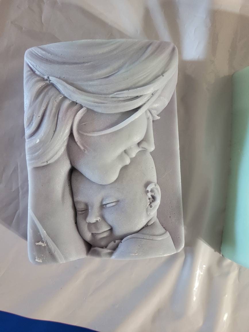 Mother and baby bar of soap scented goats milk