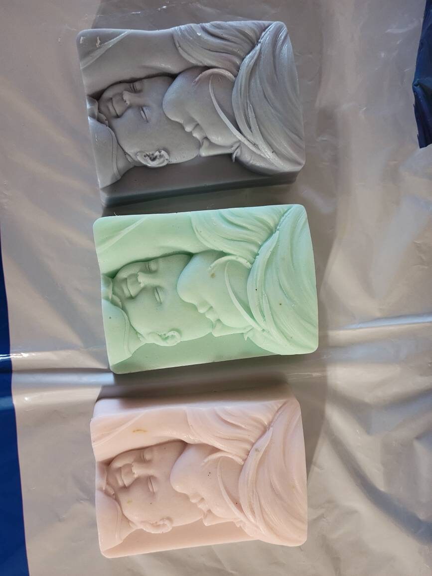 Mother and baby bar of soap scented goats milk