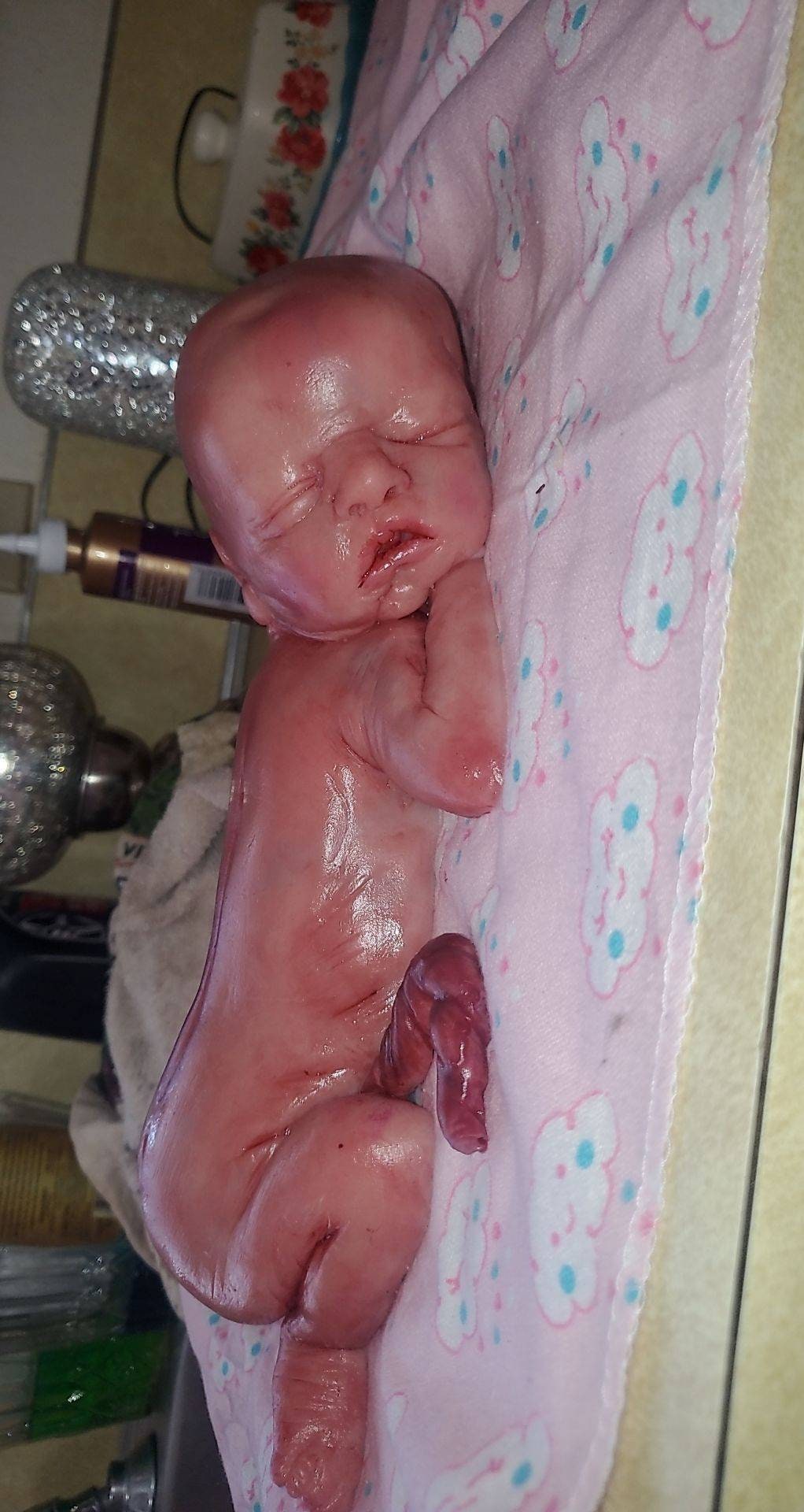 13" silicone baby girl fully painted with umbilical cord maribelle