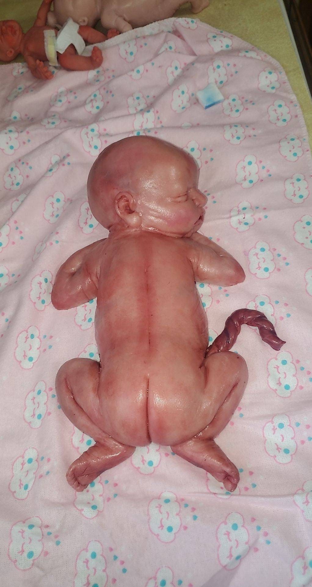 13" silicone baby girl fully painted with umbilical cord maribelle