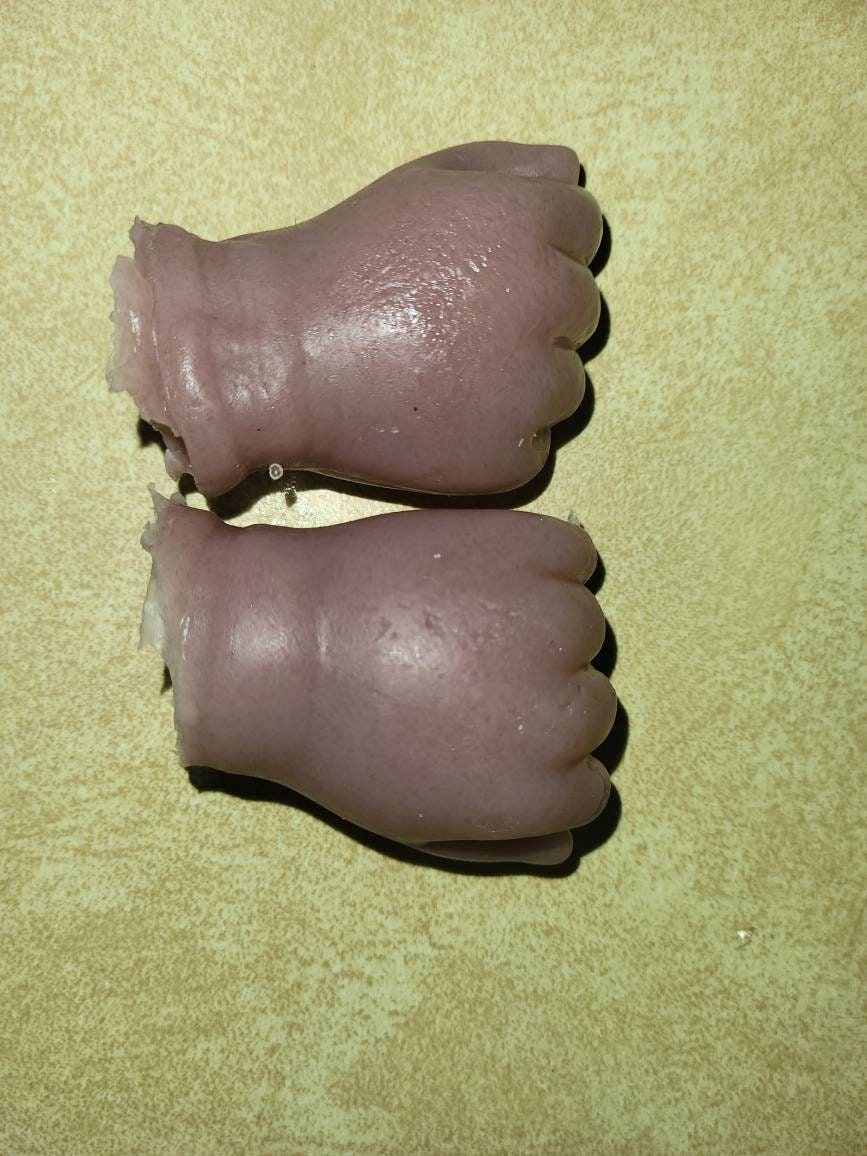 1/4 silicone baby hands for cloth body baby