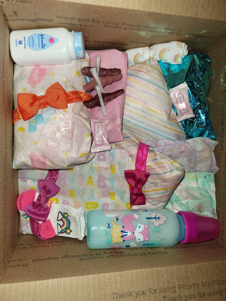 Doll baby surprise BABY box opening 27 items for Reborn silicone baby
