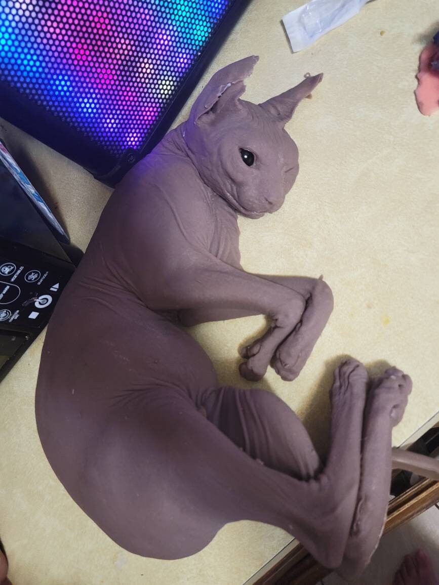 Silicone sphynx cat size of real adult cat