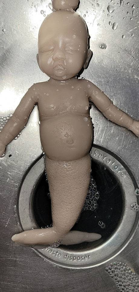 Full Body Silicone Baby mermaid 8"