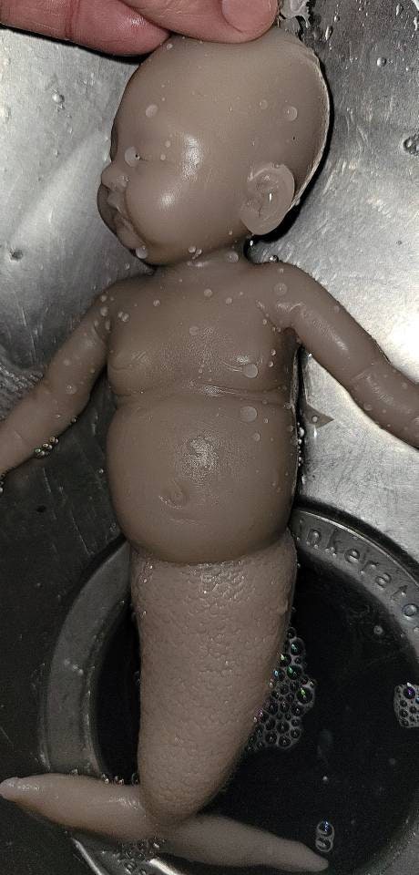 Full Body Silicone Baby mermaid 8"