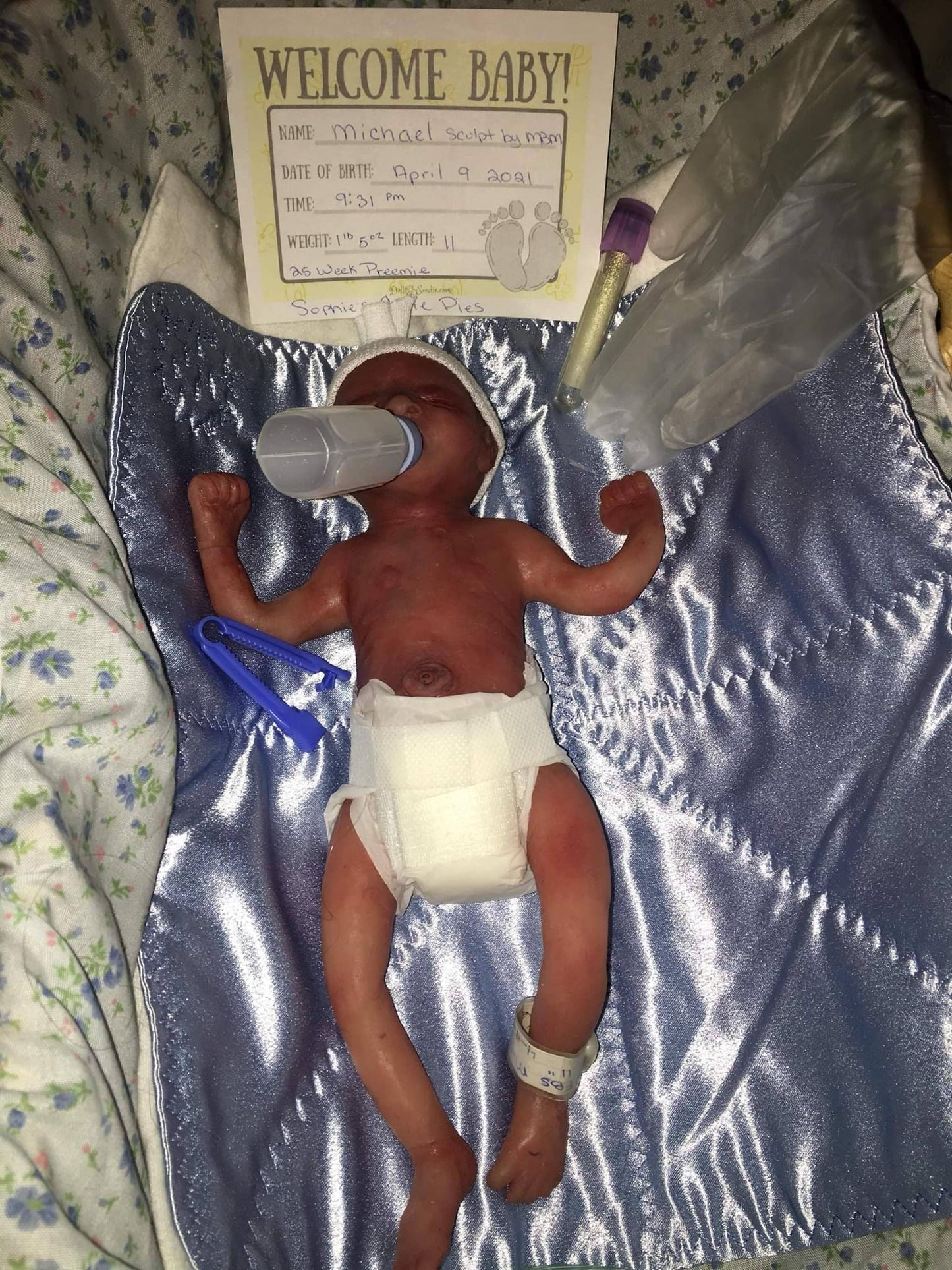 Full Body Silicone Baby 24-25 week gestation 11" marvin