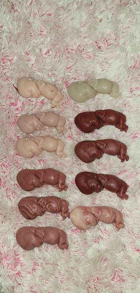 4 memorial fetus silicone babies surprise lot !