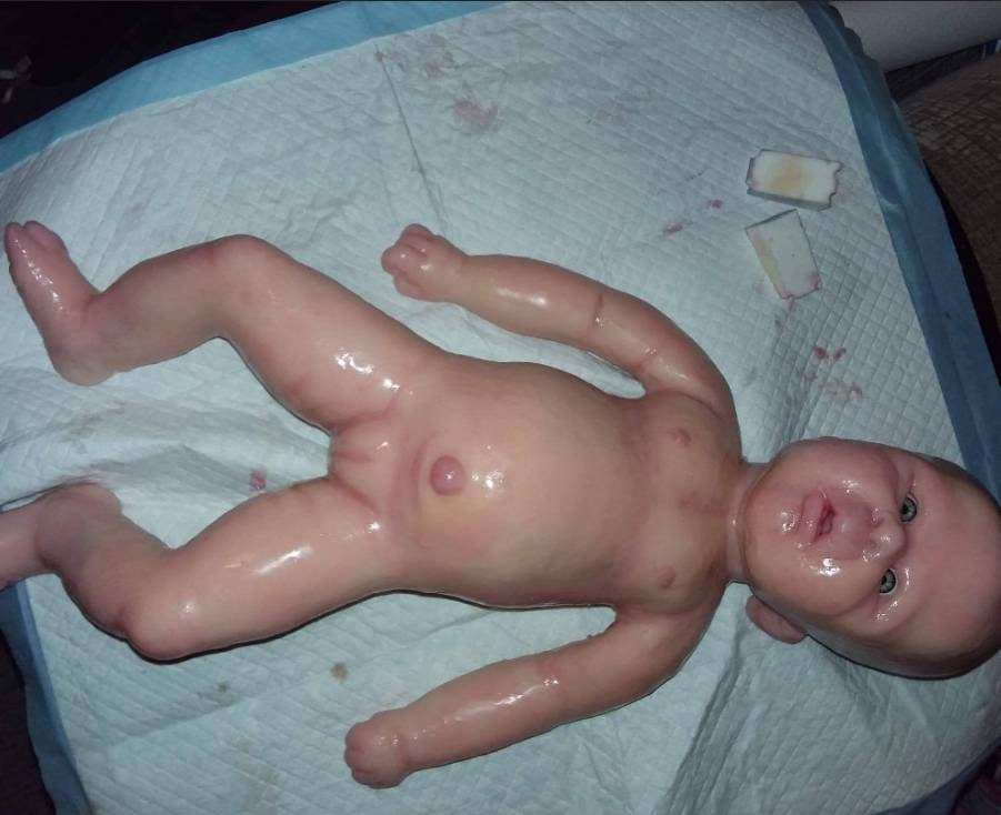 Full Body Silicone Baby Newborn open eye beauty 21"