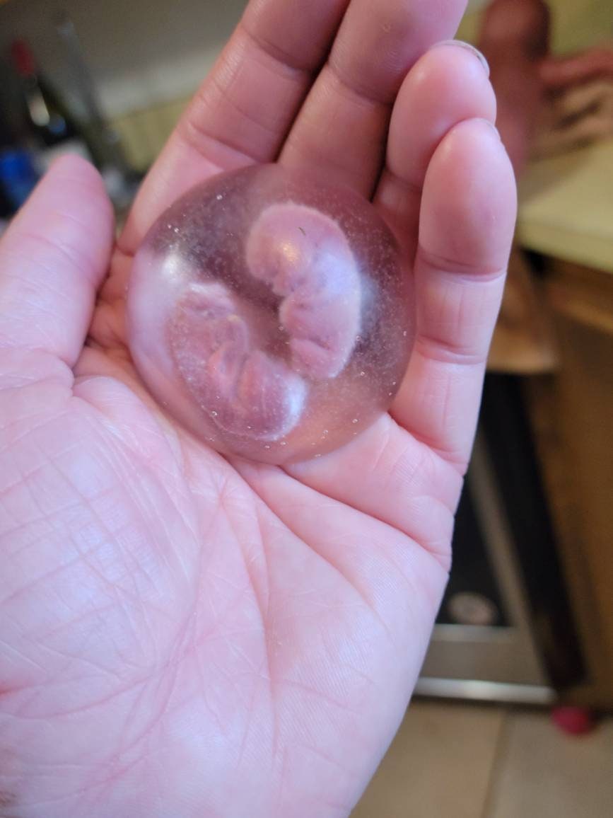 Silicone baby memorial twins inside resin