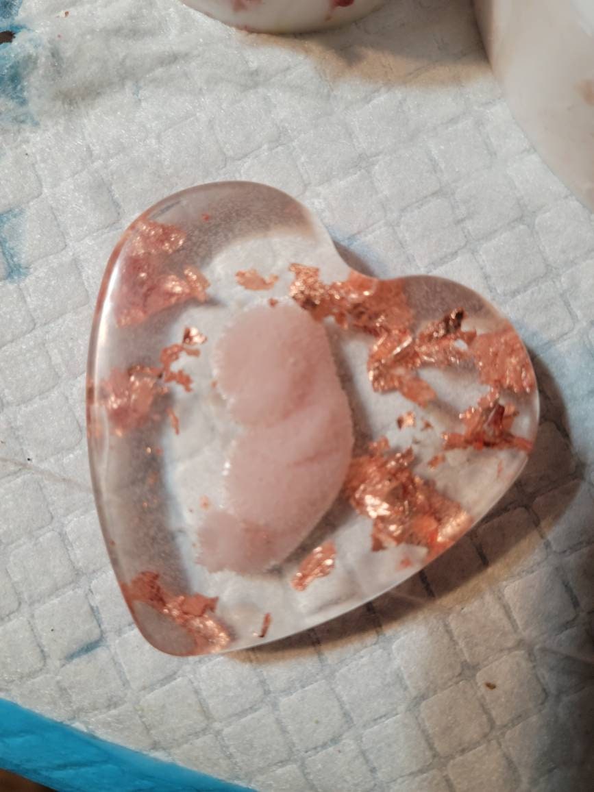 Memorial silicone babies inside resin heart