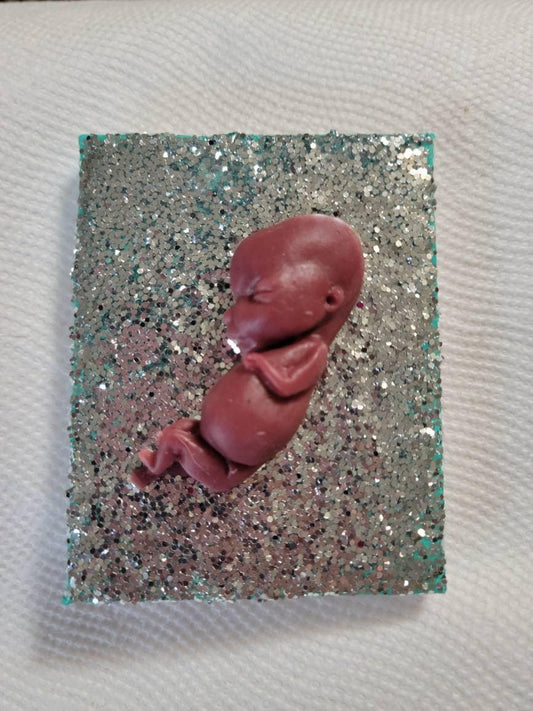 12 week gestation silicone fetus memorial fridge magnet