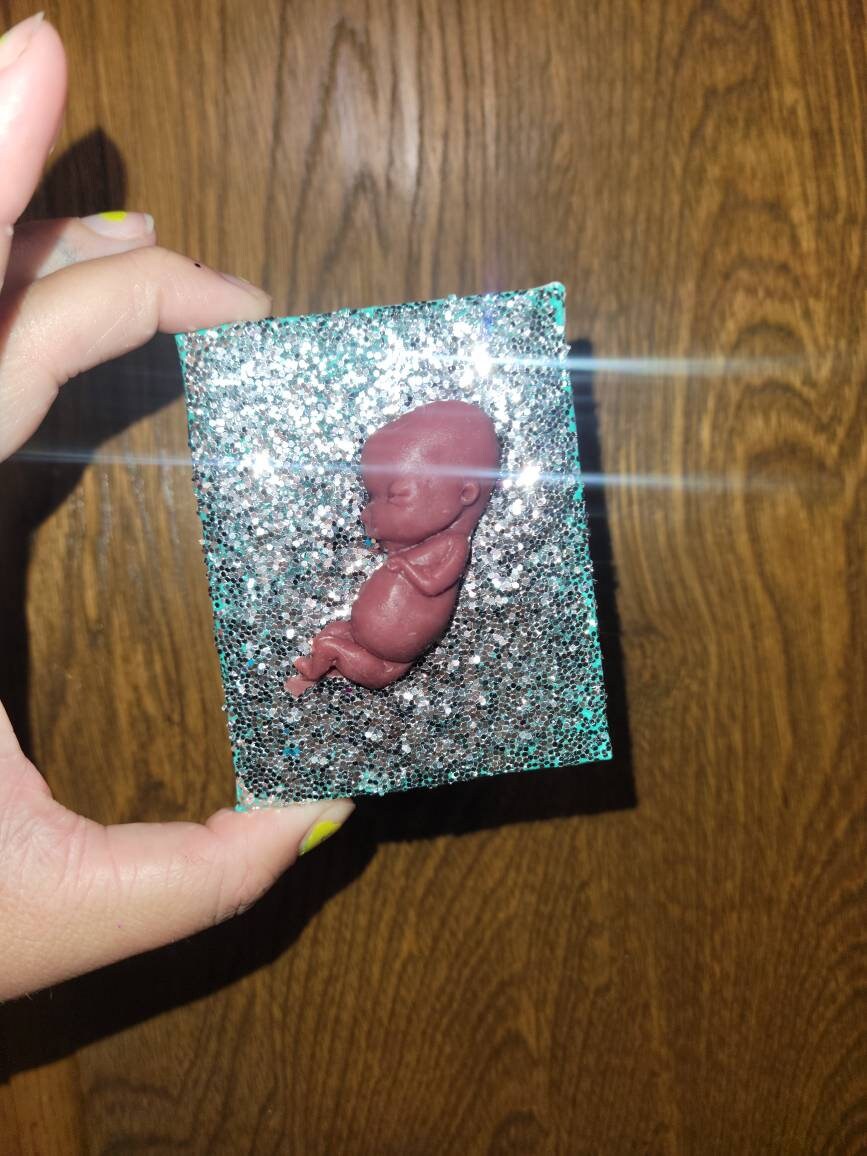 12 week gestation silicone fetus memorial fridge magnet