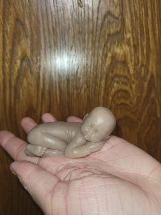 3" silicone sleeping baby curled up you choose skin tone
