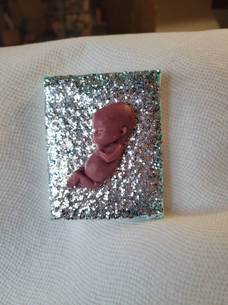12 week gestation silicone fetus memorial fridge magnet