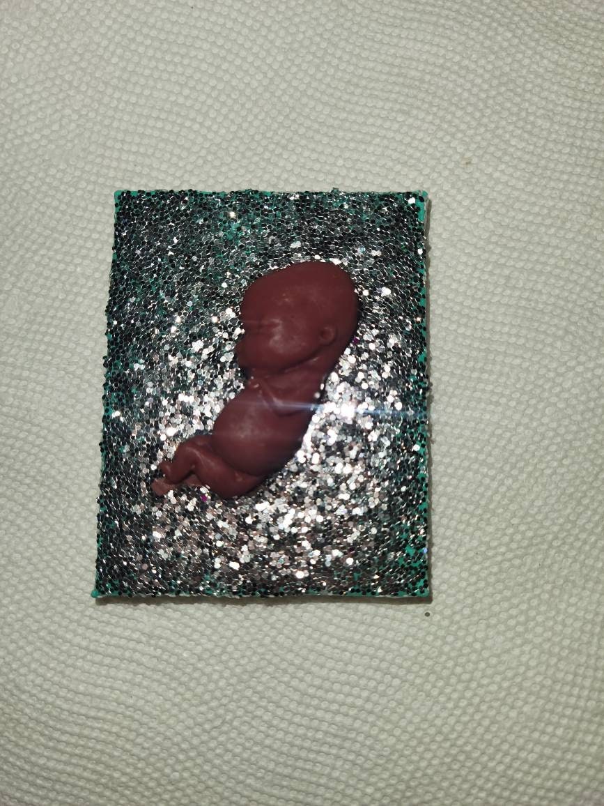 12 week gestation silicone fetus memorial fridge magnet