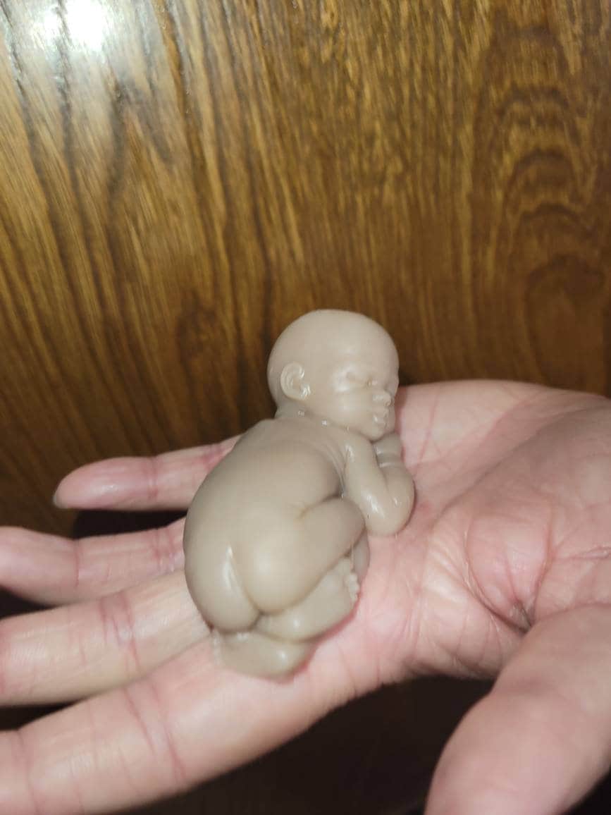 3" silicone sleeping baby curled up you choose skin tone