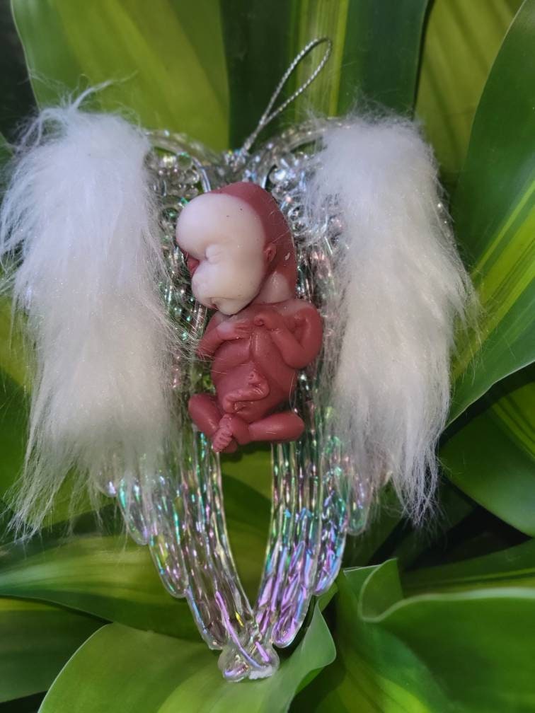 14 week gestational fetus silicone baby with angel wings