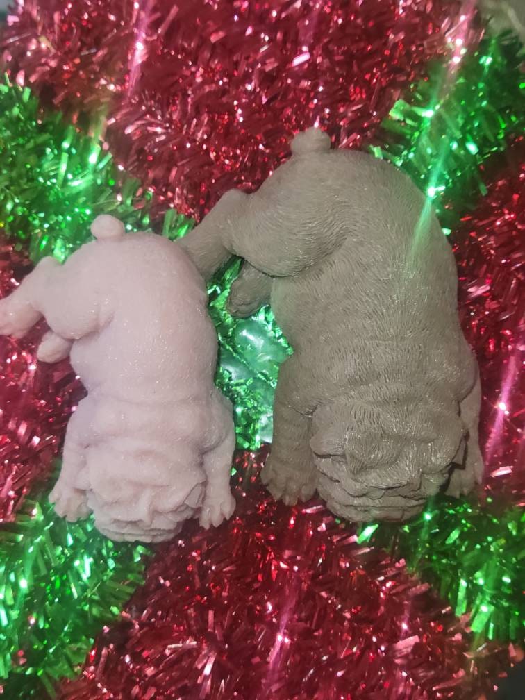 3" mini bulldog silicone puppy dog