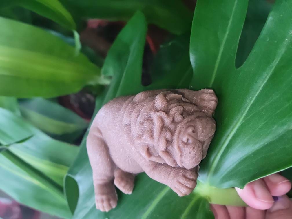 Full body silicone baby puppy dog 4" bulldog