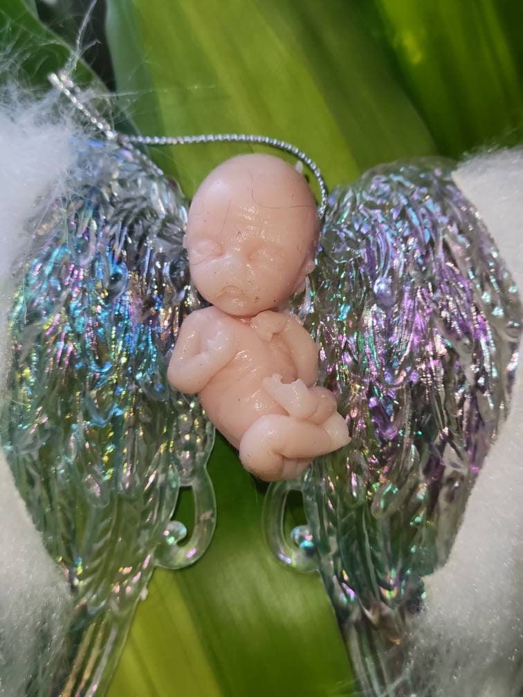 12 week gestational fetus memorial baby with wings