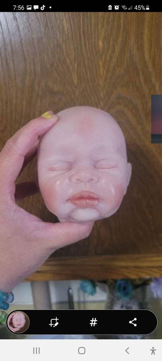Silicone baby head sleeping for cuddle body eco flex 10 silicone 15"
