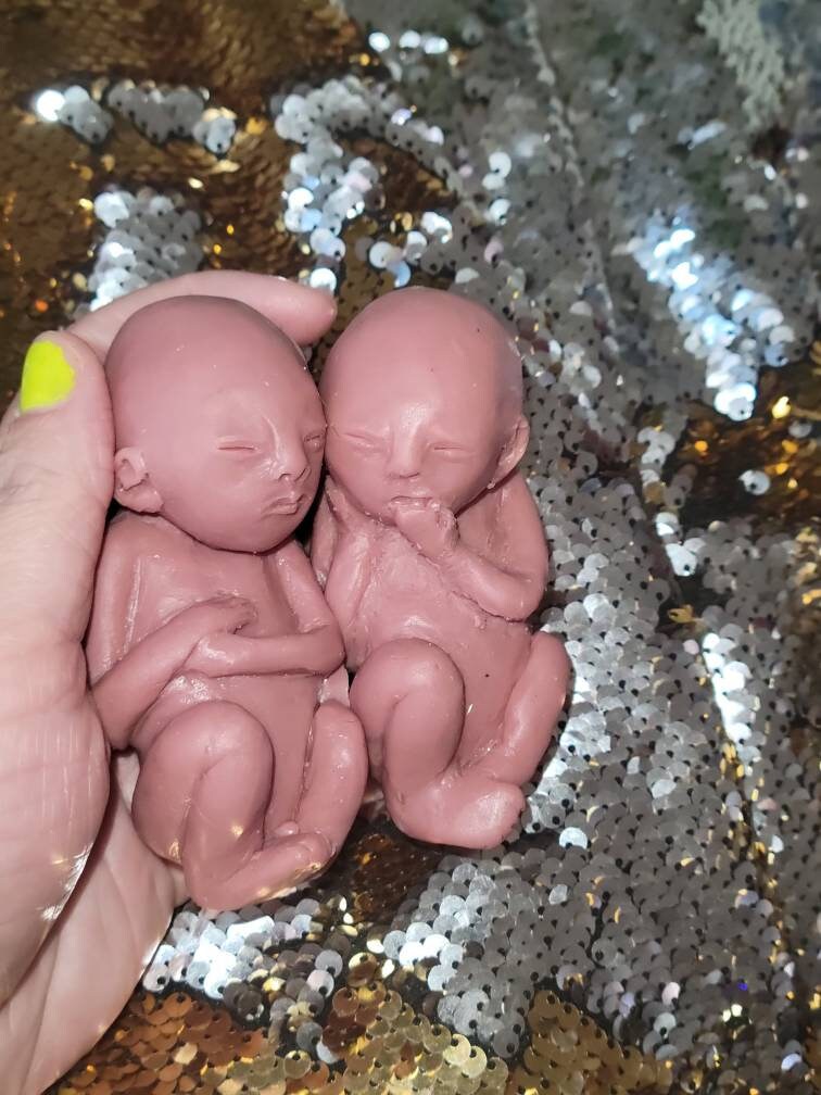 19 week silicone memorial fetus twins