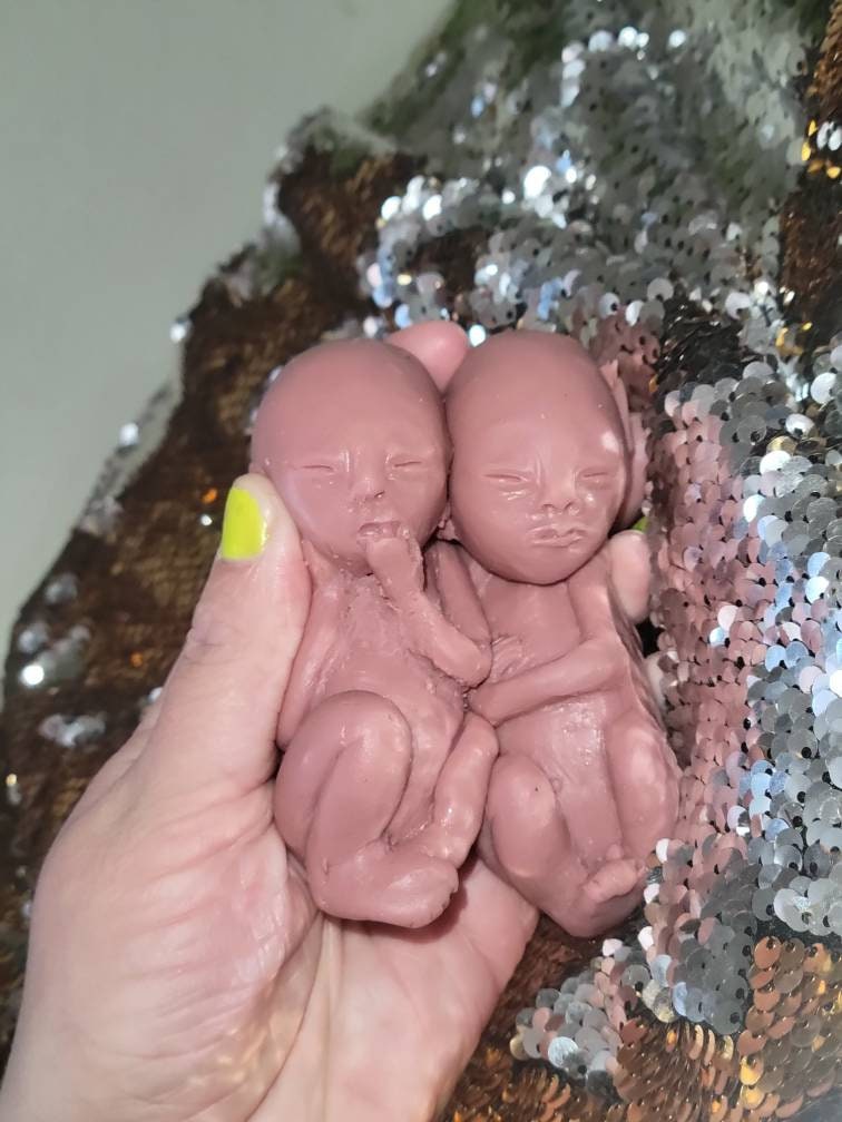 19 week silicone memorial fetus twins