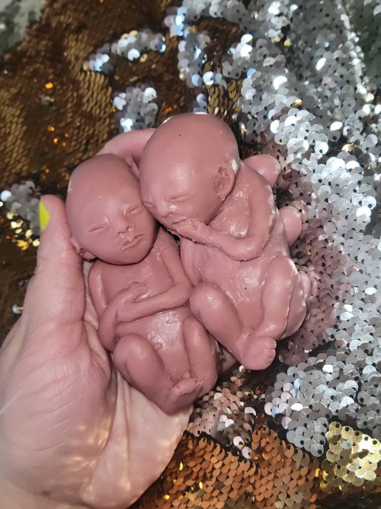 19 week silicone memorial fetus twins