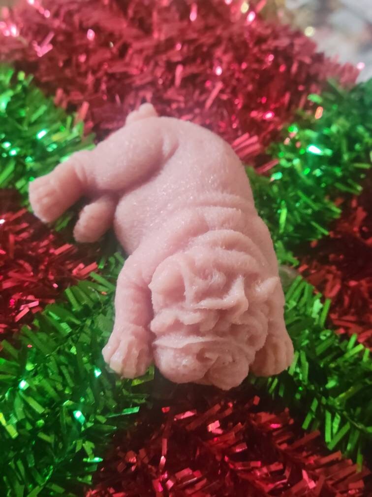3" mini bulldog silicone puppy dog