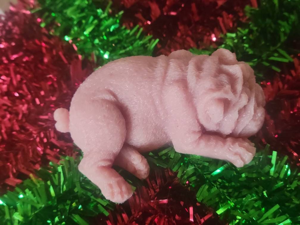 3" mini bulldog silicone puppy dog