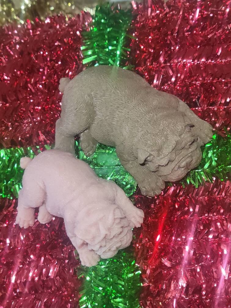 3" mini bulldog silicone puppy dog