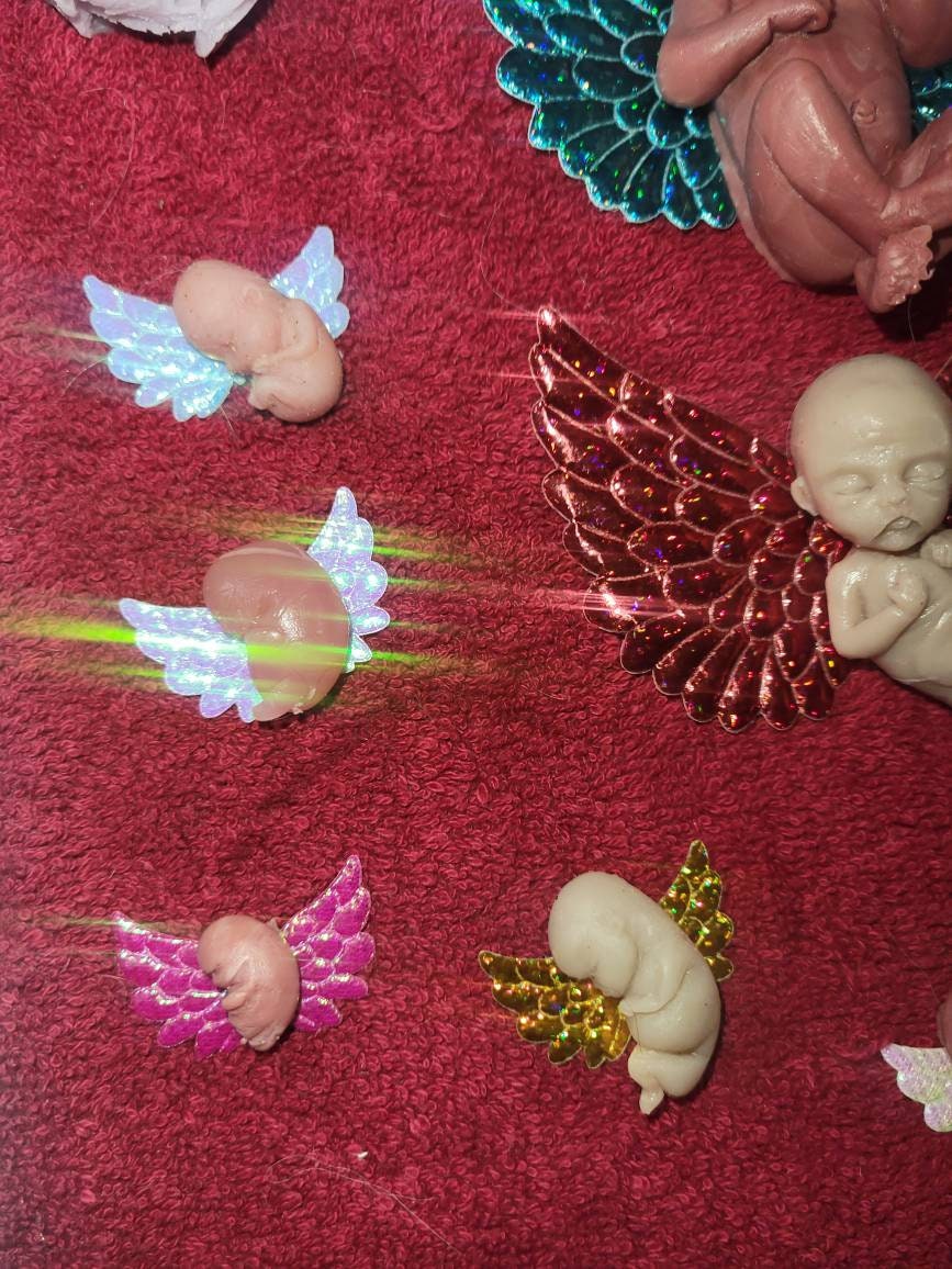 Silicone memorial baby with wings you choose gestational size and color
