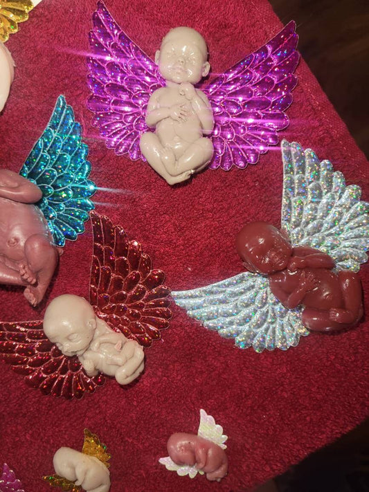 Silicone memorial baby with wings you choose gestational size and color