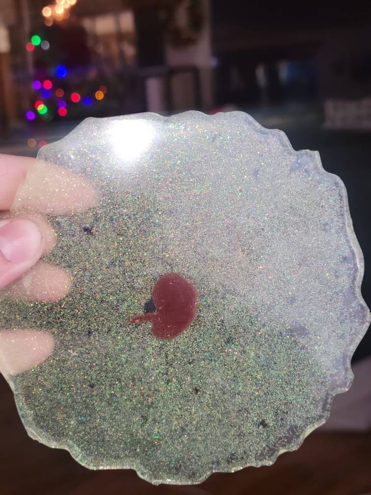 9 week resin fetus in resin glitter