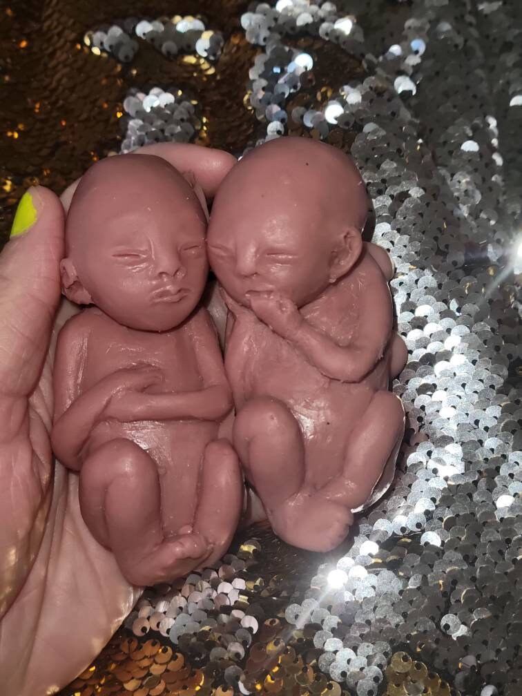 19 week silicone memorial fetus twins