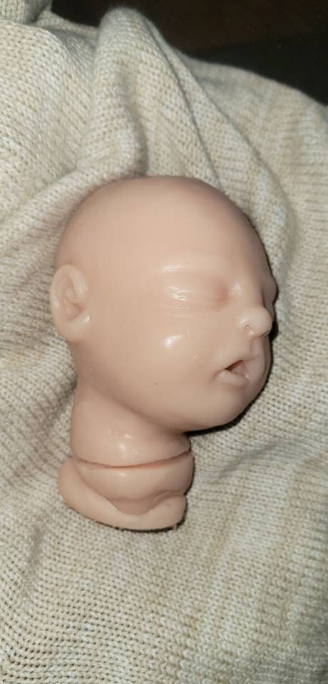 Silicone baby head for cloth body 14"- 15" cuddle head