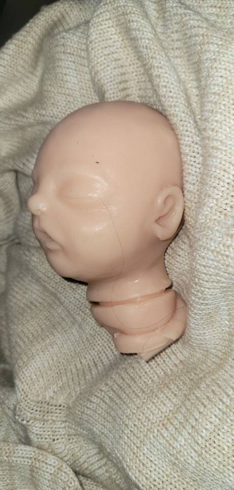Silicone baby head for cloth body 14"- 15" cuddle head