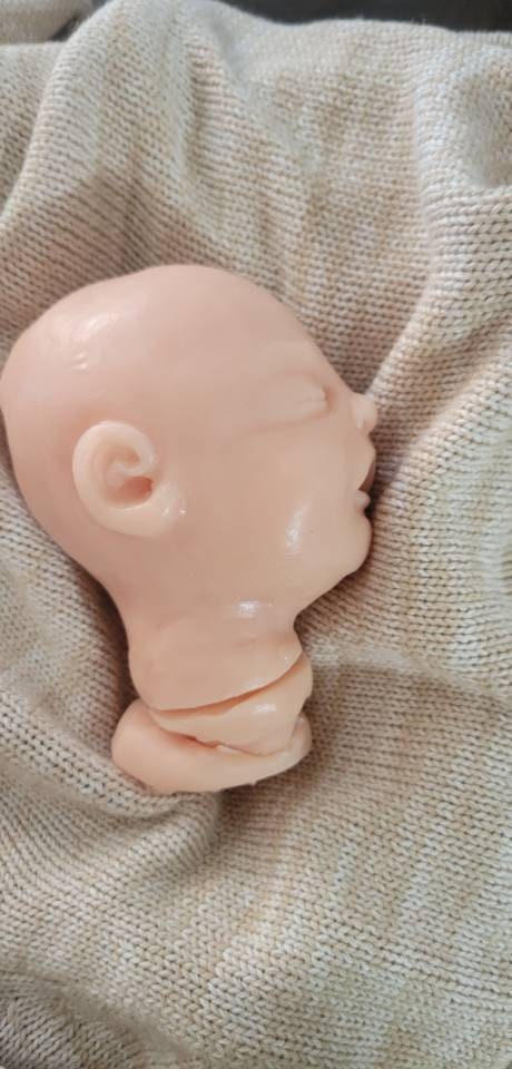 Silicone baby head for cloth body 14"- 15" cuddle head