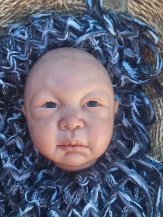Silicone baby head open eyes for cuddle body or partial